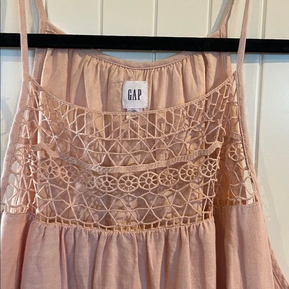 GAP linen blend broderie anglaise high neck sundress XL TALL - Picture 3 of 10